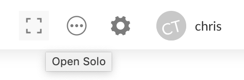 **Open Solo** button in Posit Connect toolbar.